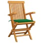 vidaXL Sedie da Giardino con Cuscini Verdi 6 pz in Massello di Teak vidaXL Sedie da Giardino con Cuscini Verdi 6 pz in Massello di Teak
