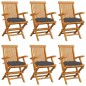 vidaXL Sedie da Giardino con Cuscini Antracite 6 pz Massello di Teak vidaXL Sedie da Giardino con Cuscini Antracite 6 pz Massello di Teak