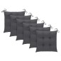 vidaXL Sedie da Giardino con Cuscini Antracite 6 pz Massello di Teak vidaXL Sedie da Giardino con Cuscini Antracite 6 pz Massello di Teak