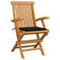 vidaXL Sedie da Giardino con Cuscini Neri 4 pz Massello di Teak vidaXL Sedie da Giardino con Cuscini Neri 4 pz Massello di Teak