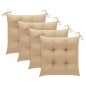 vidaXL Sedie da Giardino con Cuscini Beige 4 pz Massello di Teak vidaXL Sedie da Giardino con Cuscini Beige 4 pz Massello di Teak