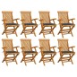 vidaXL Sedie da Giardino con Cuscini Antracite 8 pz in Massello di Teak vidaXL Sedie da Giardino con Cuscini Antracite 8 pz in Massello di Teak