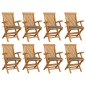 vidaXL Sedie da Giardino con Cuscini Grigi 8 pz in Massello di Teak vidaXL Sedie da Giardino con Cuscini Grigi 8 pz in Massello di Teak