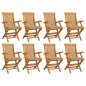 vidaXL Sedie da Giardino con Cuscini Beige 8 pz in Massello di Teak vidaXL Sedie da Giardino con Cuscini Beige 8 pz in Massello di Teak