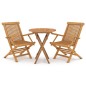 vidaXL Set da Pranzo per Giardino 3 pz in Legno Massello di Teak vidaXL Set da Pranzo per Giardino 3 pz in Legno Massello di Teak