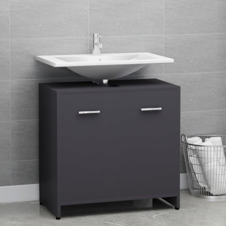 Armadio da Bagno Grigio 60x33x61 cm in Truciolato