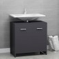 Armadio da Bagno Grigio 60x33x61 cm in Truciolato Armadio da Bagno Grigio 60x33x61 cm in Truciolato