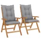 vidaXL Sedie da Giardino Reclinabili con Cuscini 2 pz in Legno di Teak vidaXL Sedie da Giardino Reclinabili con Cuscini 2 pz in Legno di Teak