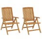 vidaXL Sedie da Giardino Reclinabili con Cuscini 2 pz in Legno di Teak vidaXL Sedie da Giardino Reclinabili con Cuscini 2 pz in Legno di Teak
