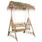 vidaXL Dondolo da Giardino 2 Posti Cuscini Foglie di Palma 202cm Bambù vidaXL Dondolo da Giardino 2 Posti Cuscini Foglie di Palma 202cm Bambù