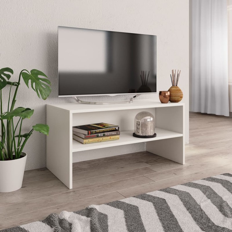 Mobile TV Bianco 80x40x40 cm in Truciolato Mobile TV Bianco 80x40x40 cm in Truciolato