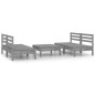 vidaXL Set Divani da Giardino 5 pz Grigio in Legno Massello di Pino vidaXL Set Divani da Giardino 5 pz Grigio in Legno Massello di Pino