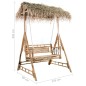 vidaXL Dondolo da Giardino 2 Posti Cuscini Foglie di Palma 202cm Bambù vidaXL Dondolo da Giardino 2 Posti Cuscini Foglie di Palma 202cm Bambù