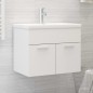 vidaXL Mobile Bagno con Lavabo Integrato Bianco in Truciolato vidaXL Mobile Bagno con Lavabo Integrato Bianco in Truciolato