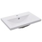 vidaXL Mobile da Bagno con Lavabo Bianco e Rovere Sonoma in Truciolato vidaXL Mobile da Bagno con Lavabo Bianco e Rovere Sonoma in Truciolato