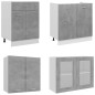 vidaXL Set Armadi da Cucina 4 pz Grigio Cemento in Truciolato vidaXL Set Armadi da Cucina 4 pz Grigio Cemento in Truciolato