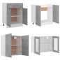 vidaXL Set Armadi da Cucina 4 pz Grigio Cemento in Truciolato vidaXL Set Armadi da Cucina 4 pz Grigio Cemento in Truciolato