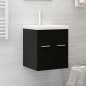 vidaXL Mobile da Bagno con Lavabo Integrato Nero in Truciolato vidaXL Mobile da Bagno con Lavabo Integrato Nero in Truciolato