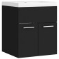 vidaXL Mobile da Bagno con Lavabo Integrato Nero in Truciolato vidaXL Mobile da Bagno con Lavabo Integrato Nero in Truciolato