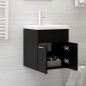 vidaXL Mobile da Bagno con Lavabo Integrato Nero in Truciolato vidaXL Mobile da Bagno con Lavabo Integrato Nero in Truciolato