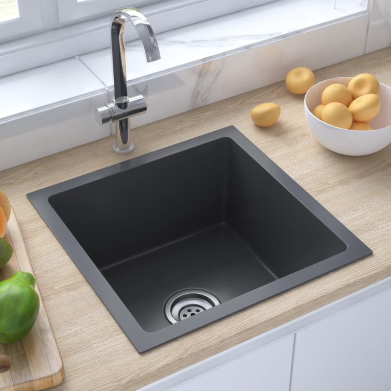 Lavello da Cucina Artigianale Nero in Acciaio Inox Lavello da Cucina Artigianale Nero in Acciaio Inox