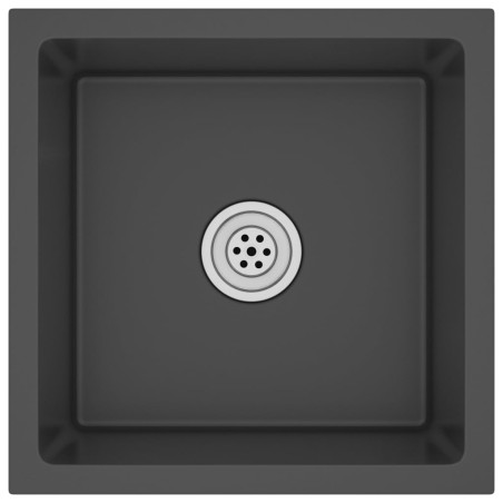 Lavello da Cucina Artigianale Nero in Acciaio Inox