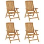 vidaXL Sedie da Giardino Reclinabili con Cuscini 4 pz in Legno di Teak vidaXL Sedie da Giardino Reclinabili con Cuscini 4 pz in Legno di Teak