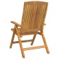 vidaXL Sedie da Giardino Reclinabili con Cuscini 4 pz in Legno di Teak vidaXL Sedie da Giardino Reclinabili con Cuscini 4 pz in Legno di Teak