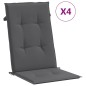 vidaXL Sedie da Giardino Reclinabili con Cuscini 4 pz in Legno di Teak vidaXL Sedie da Giardino Reclinabili con Cuscini 4 pz in Legno di Teak