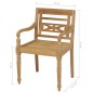 Sedie Batavia 2 pz in Legno Massello di Teak Sedie Batavia 2 pz in Legno Massello di Teak