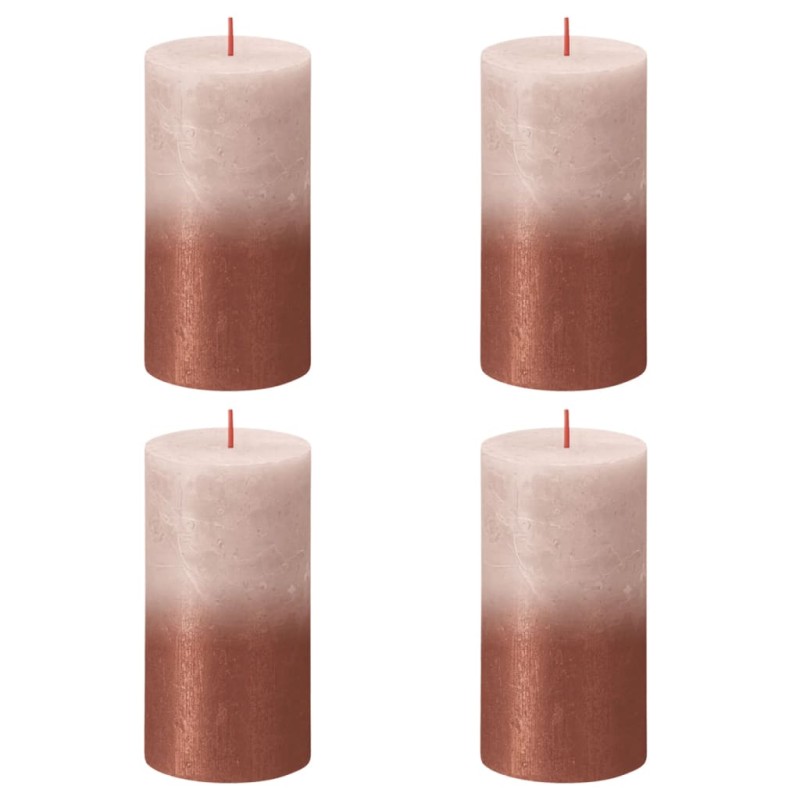 Bolsius Candele Pilastro Rustiche Sunset 4 pz 130x68 mm Rosa e Ambra Bolsius Candele Pilastro Rustiche Sunset 4 pz 130x68 mm Rosa e Ambra