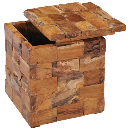 vidaXL Sgabello con Contenitore in Legno Massello di Teak