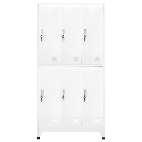 vidaXL Armadietto a Chiave con 6 Scomparti in Acciaio 90x45x180 cm 