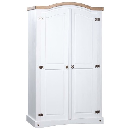 vidaXL vidaXL Armadio in Legno di Pino Messicano Corona 2 Ante Bianco
