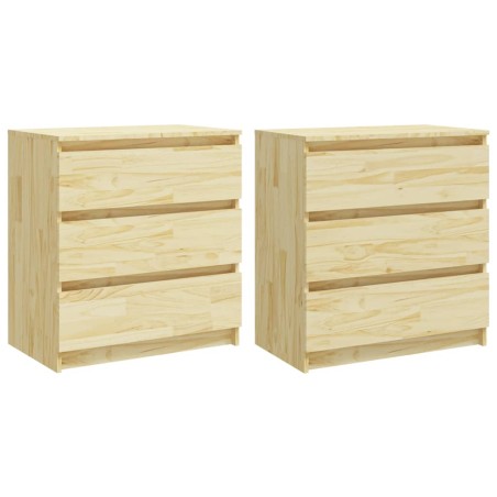 vidaXL Comodini 2 pz 60x36x64 cm in Legno Massello di Pino