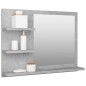 Specchio da Bagno Grigio Cemento 60x10,5x45 cm in Truciolato Specchio da Bagno Grigio Cemento 60x10,5x45 cm in Truciolato