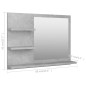 Specchio da Bagno Grigio Cemento 60x10,5x45 cm in Truciolato Specchio da Bagno Grigio Cemento 60x10,5x45 cm in Truciolato