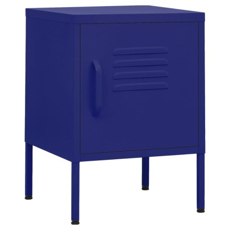 vidaXL Comodini 2 pz Blu Marino 35x35x51 cm in Acciaio