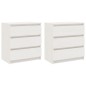 vidaXL Comodini 2 pz Bianchi 60x36x64 cm in Legno Massello di Pino vidaXL Comodini 2 pz Bianchi 60x36x64 cm in Legno Massello di Pino