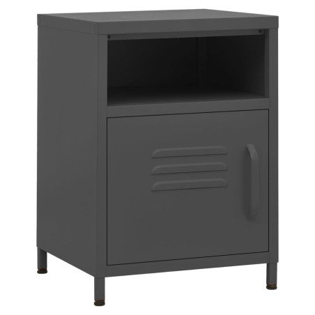 vidaXL Comodini 2 pz Antracite 35x35x51 cm in Acciaio
