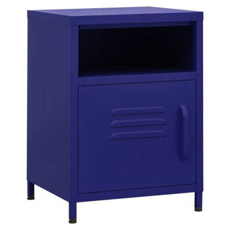 vidaXL Comodini 2 pz Blu Marino 35x35x51 cm in Acciaio