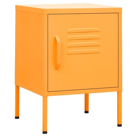 vidaXL Comodini 2 pz Giallo Senape 35x35x51 cm in Acciaio