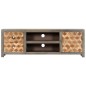 vidaXL Mobile Porta TV Grigio 120x30x40 cm in Legno Massello di Mango vidaXL Mobile Porta TV Grigio 120x30x40 cm in Legno Massello di Mango