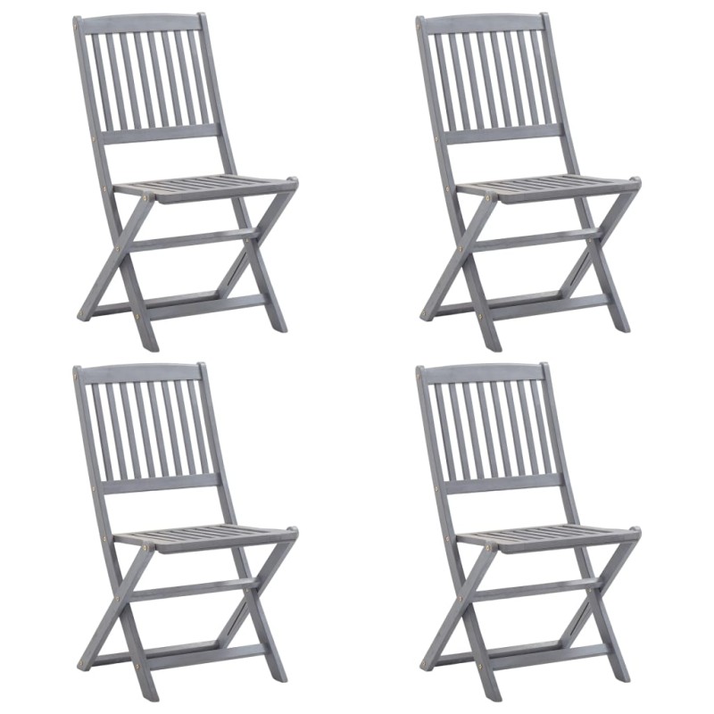 Sedie da Giardino Pieghevoli 4 pz in Legno Massello d'Acacia Sedie da Giardino Pieghevoli 4 pz in Legno Massello d'Acacia