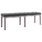 vidaXL Panca in Lino e Legno Massello 150x40x48 cm Grigio Scuro vidaXL Panca in Lino e Legno Massello 150x40x48 cm Grigio Scuro