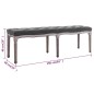 vidaXL Panca in Lino e Legno Massello 150x40x48 cm Grigio Scuro vidaXL Panca in Lino e Legno Massello 150x40x48 cm Grigio Scuro