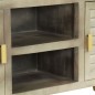 vidaXL Mobile TV Legno Massello di Mango Grigio e Ottone 110x30x48cm vidaXL Mobile TV Legno Massello di Mango Grigio e Ottone 110x30x48cm