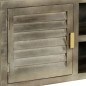 vidaXL Mobile TV Legno Massello di Mango Grigio e Ottone 110x30x48cm vidaXL Mobile TV Legno Massello di Mango Grigio e Ottone 110x30x48cm