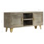 vidaXL Mobile TV Legno Massello di Mango Grigio e Ottone 110x30x48cm vidaXL Mobile TV Legno Massello di Mango Grigio e Ottone 110x30x48cm
