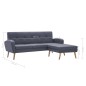vidaXL Divano a L Rivestimento in Tessuto 186x136x79 cm Grigio Chiaro vidaXL Divano a L Rivestimento in Tessuto 186x136x79 cm Grigio Chiaro